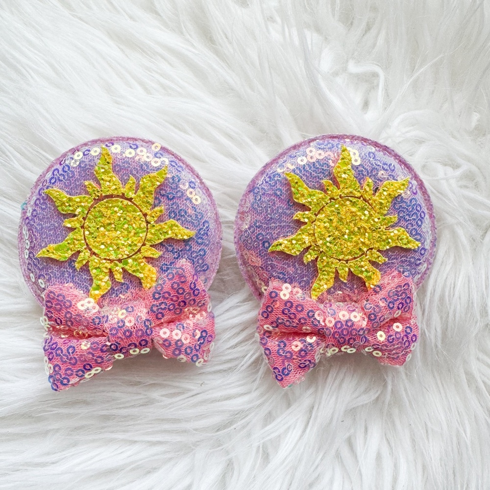 Rapunzel Mouse Bow Clip- Mouse Hair Clips Adult Disney Kid Hair Accessor…